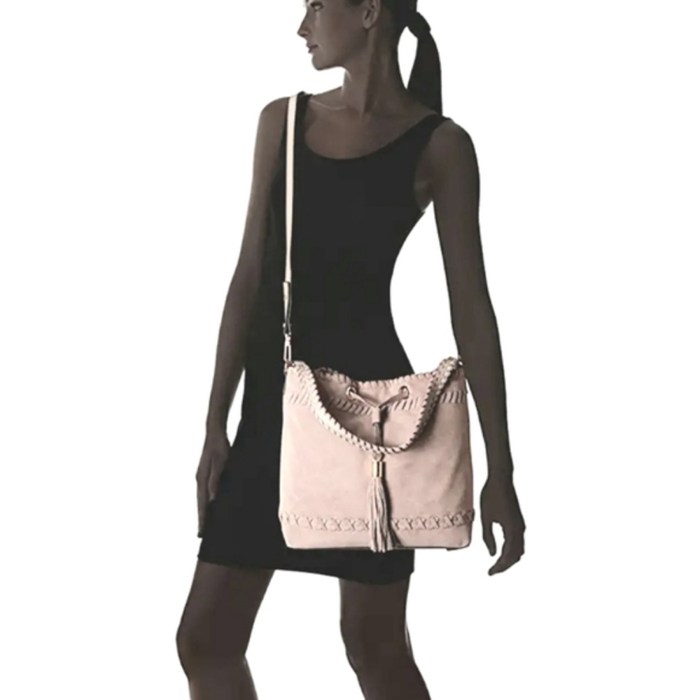 NWT Suede Leather Milly Astor Whipstitch Bag Women's Bag Tote Bag Crossbody Bag - Picture 11 of 11